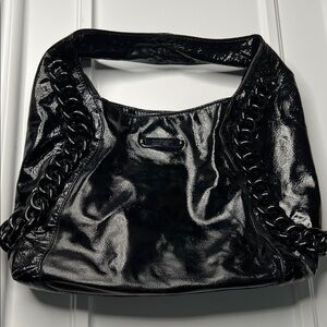 Michael Kors Black Patent Leather Shoulder Bag